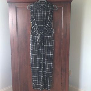 NWT Black plaid sleeveless jumpsuit, size M